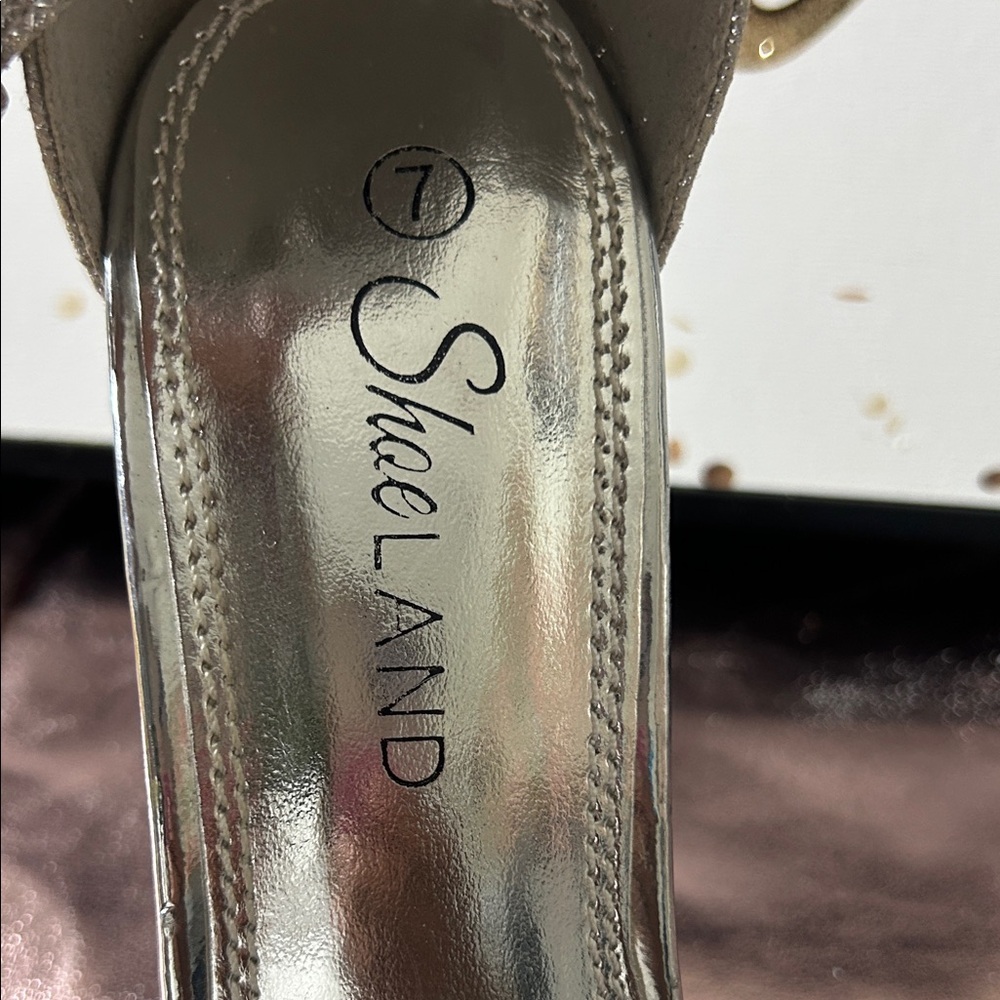 Chic Silver Block Heel Sandals #6209 - Picture 2 of 7